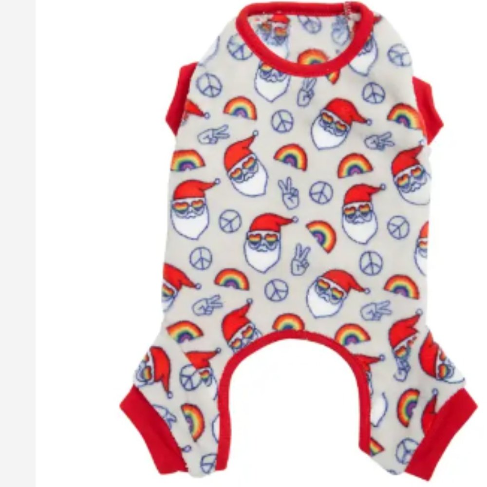 NWT HOTEL DOGGY Pride Santa Plush Dog Romper